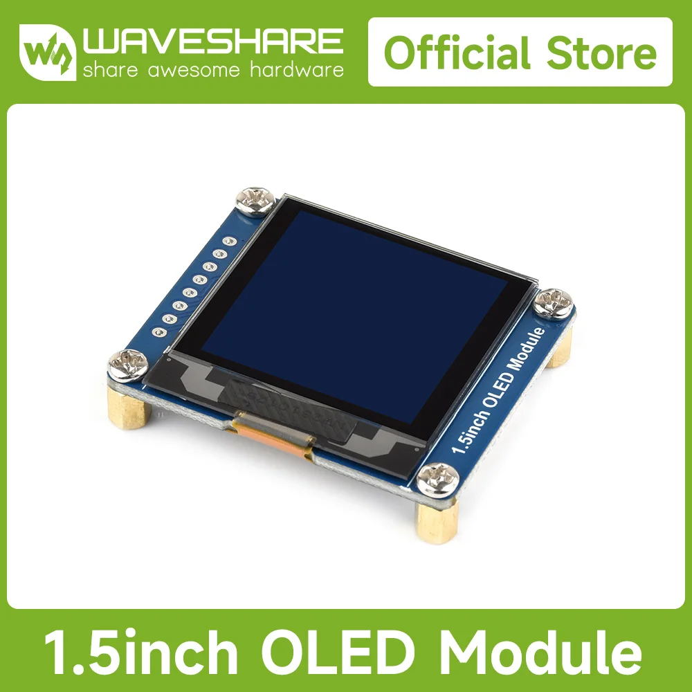 Waveshare 1.5 inch OLED Display Module 128x128 pixels 16-bit grey level SPI / I2C compatible with Arduino/Raspberry Pi/STM32