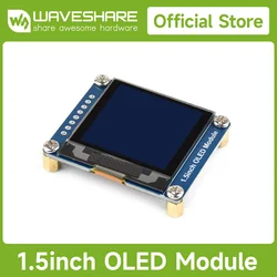 Waveshare-oledディスプレイモジュール、1.5インチ、128x128ピクセル、16ビット、グレーレベル、spi、i2C、arduino、raspberry pi、stm32と互換性があります