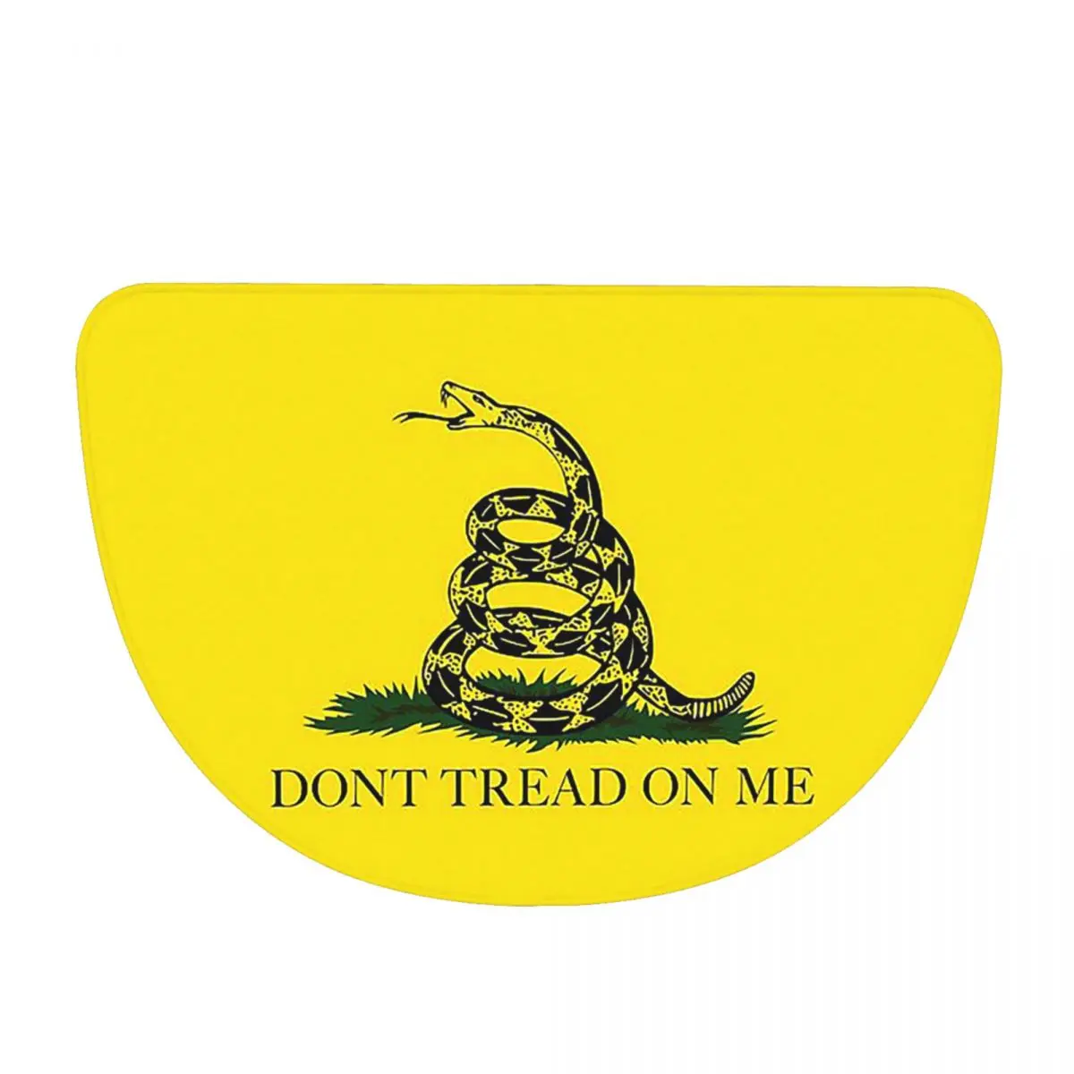 Gadsden Don't Tread On Me Flag Soft Flannel Half Round Doormat Non Slip Bathroom Mat Absorbent Floor Carpet for Home Bedroom