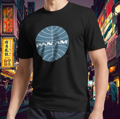 Pan Am Early 1950 Globe Thin Frame Inverted T-Shirt Funny Logo Tee Men's T-Shirt 100% Cotton Streetwear High Quality