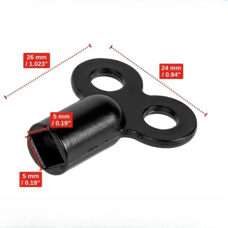 2pcs black Radiator Valve Key Faucet Key Radiator Water Tap Plumbing Bleeder Key Air Vent Central Heating Tool Radiator Bleeding