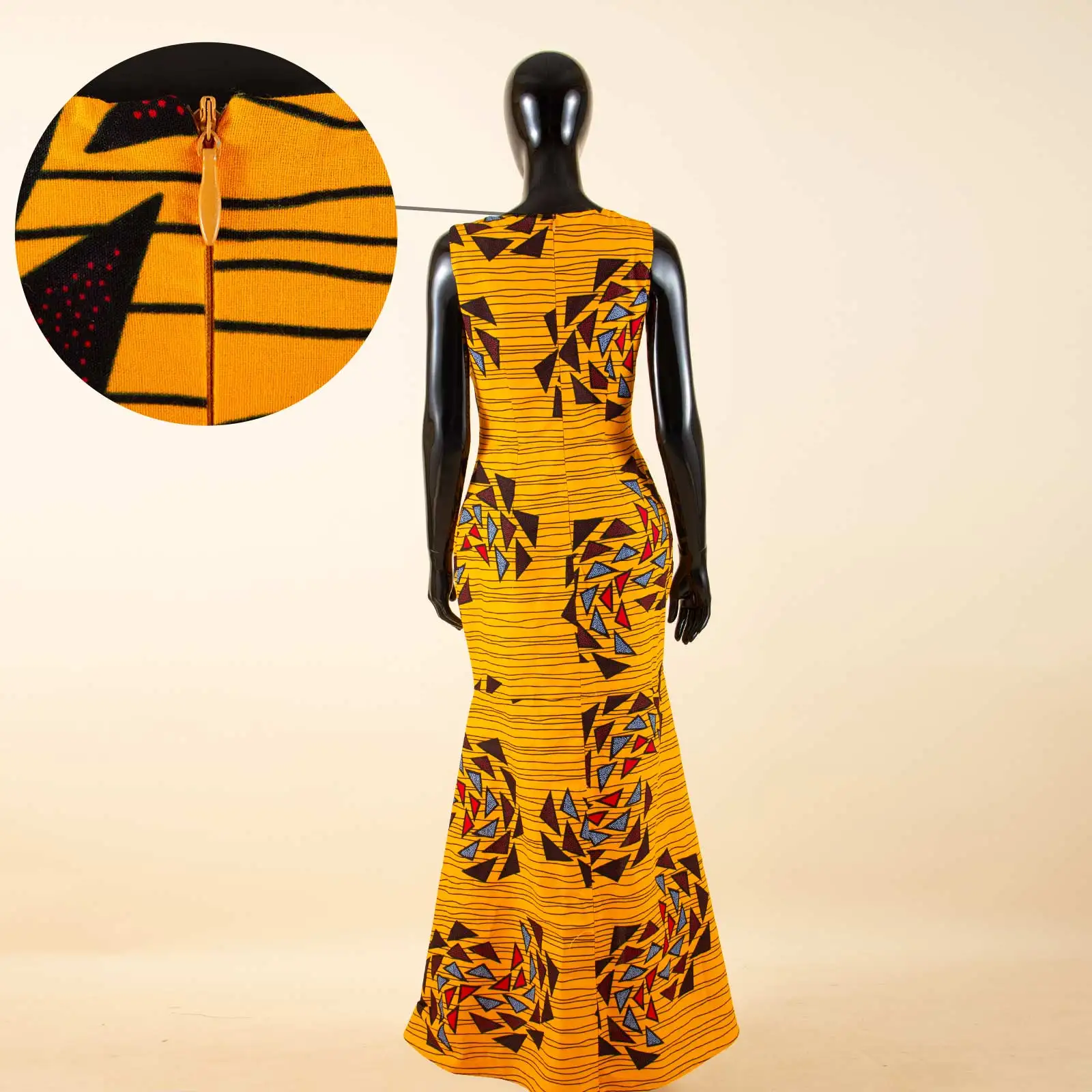 African Women\'s Dashiki Printed V-Neck Sleeveless Floor-Length Patchwork Dresses Ankara Casual Party Wedding Dresses 2425191