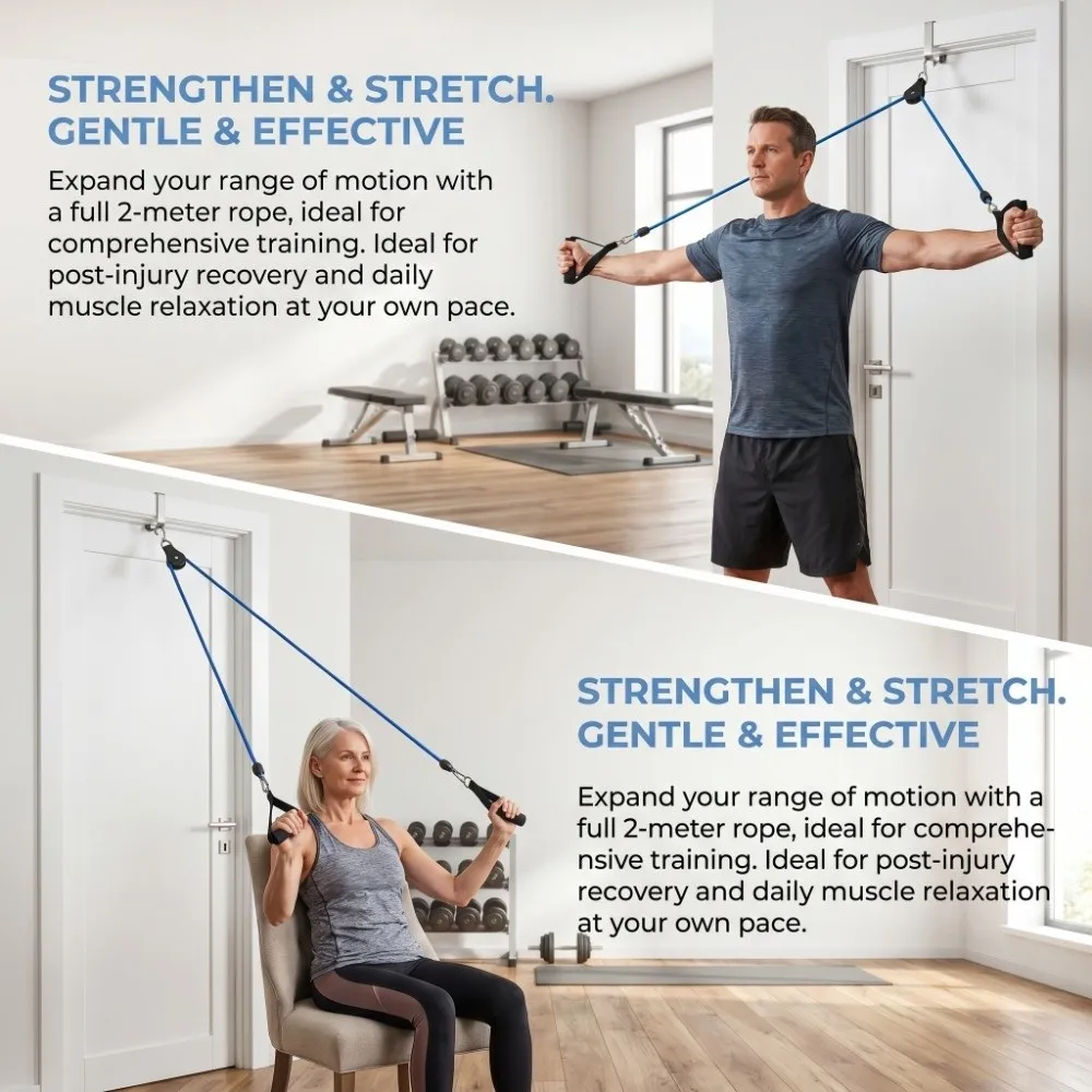 2M Shoulder Training Pulley Effective Portable Shoulder Exercise Tool Adjustable Lightweight Neck Shoulder Exerciser