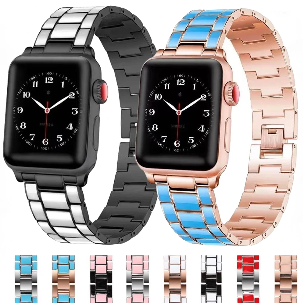 

Metal Strap for Apple Watch Band 45mm 44mm 41mm 40mm 42mm 38mm 49mm Stainless Steel Wristband iWatch Series 7 6 5 4 3 SE 8 Ultra