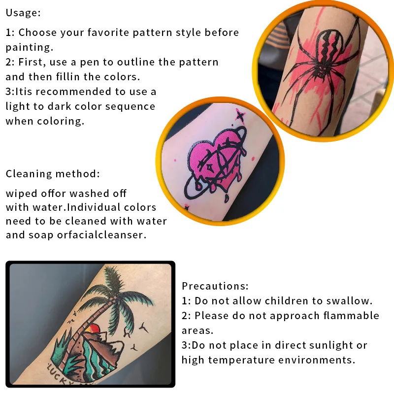 Tijdelijke Tattoo Markers Voor De Huid, 12 Kleuren Body Marker Pen Voor Kinderen En Volwassenen, Art Polish Pennen, Met Gedurfde En Fijne Punt