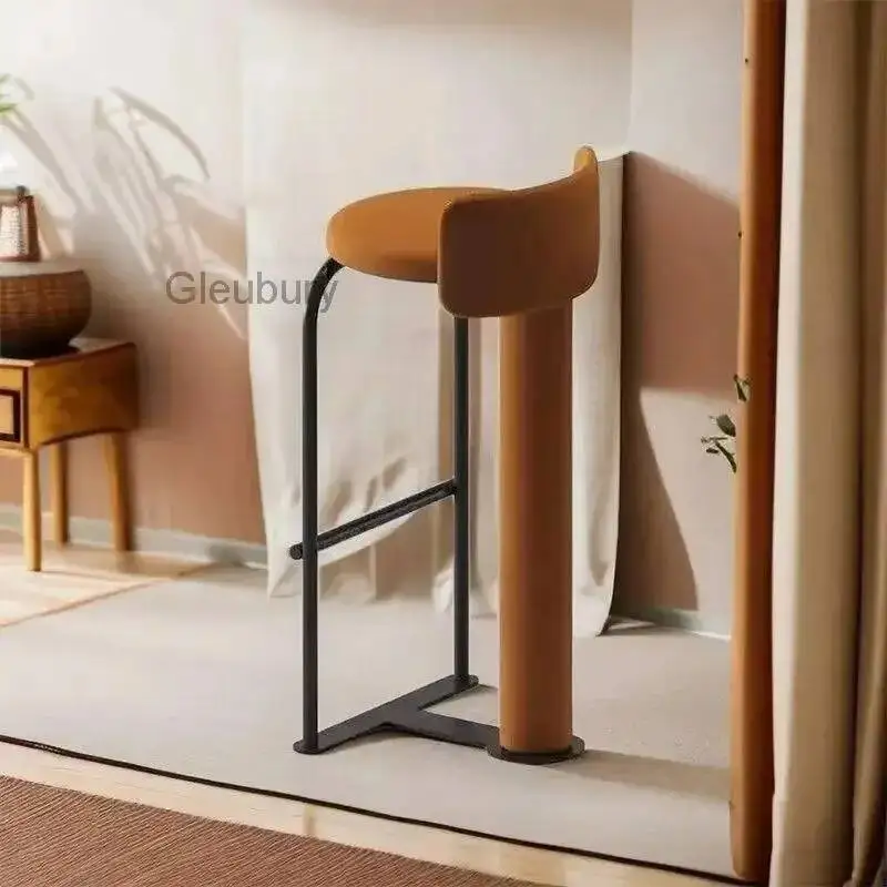 

Коричневый барный стул современного дизайна без спинки, итальянский минималистичный барный стул для кухни, уникальный прочный барный стул, мебель для кухни