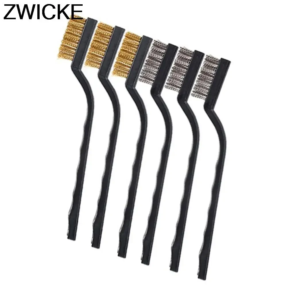 

12/15pcs 170mm Mini Brushes Micro Steel Brass Rust Remover Paint Remove Metal Scrubbing Polishing Burring Brush Wire Brass Brush