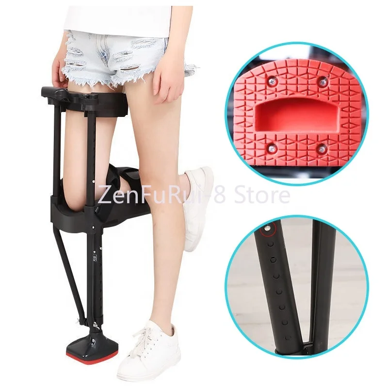 New Telescopic Assisted Walking Crutch Medical Walking Crutches For Adults Hands Free Knee Crutch Anti Skid Single Leg