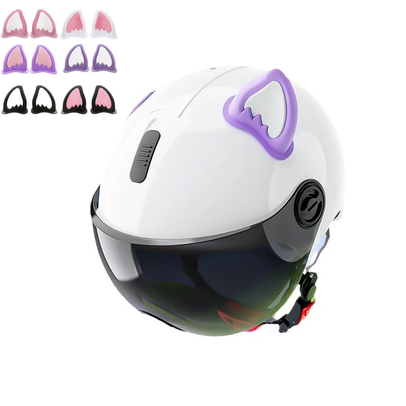 

2Pcs Motorcycle Helmet Ears Adhesive Cat Ears Helmet Decorative Helmet Cover for Scooter Bike Cycling Cute Helmet Decor