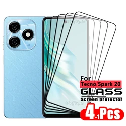 1/2/3/4PCS Full Cover Glass For Tecno Spark 20 Glass Tecno Spark 20 Screen Protector 9H Full Cover Tempered Glass Tecno Spark 20