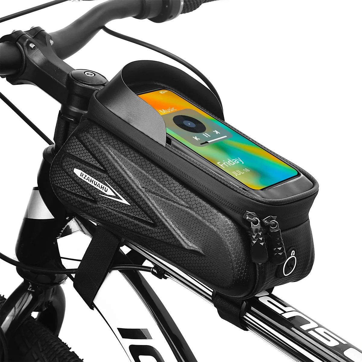 Outdoor Riding Storage Pack Equipment Hard Shell Bicycle Travel Bag 7 INCH Mobile Phone Touch Screen Waterproof Bracket Package