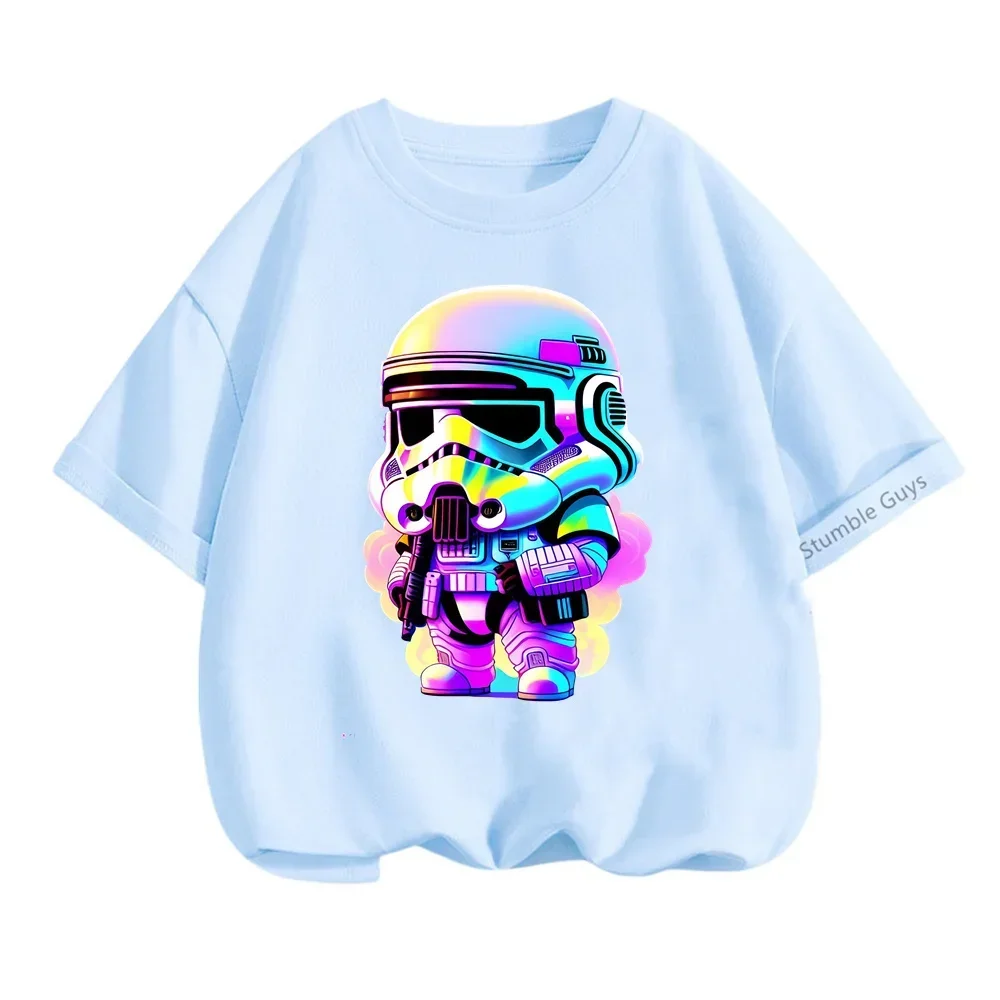 Summer Star Wars Print Fashion Kids T-shirt Baby Boys Girls Clothes Fashion Children Teen Short Sleeve T shirt Tops