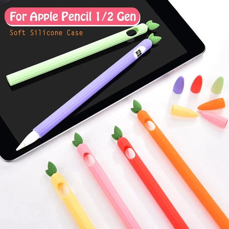 

Cute Vegetable Silicone Case For Apple Pencil 1 2 Pen Protective Sleeve Anti-fall Pen Case For Apple Pencil 1th 2th Generation