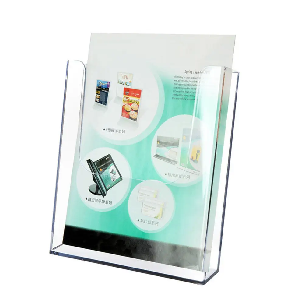 

Premium Transparent File Holder Sturdy Document Stand for Office Desk Use Neat Vertical Organizer for Pamphlets Magazines