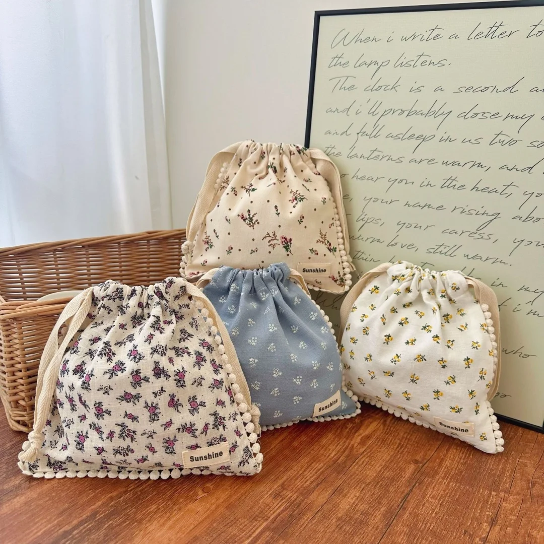 花柄リップスティックメイクアップバッグ、多機能収納ポケット付き、携帯用旅行雑貨整理収納バッグ、整理用防塵バッグ