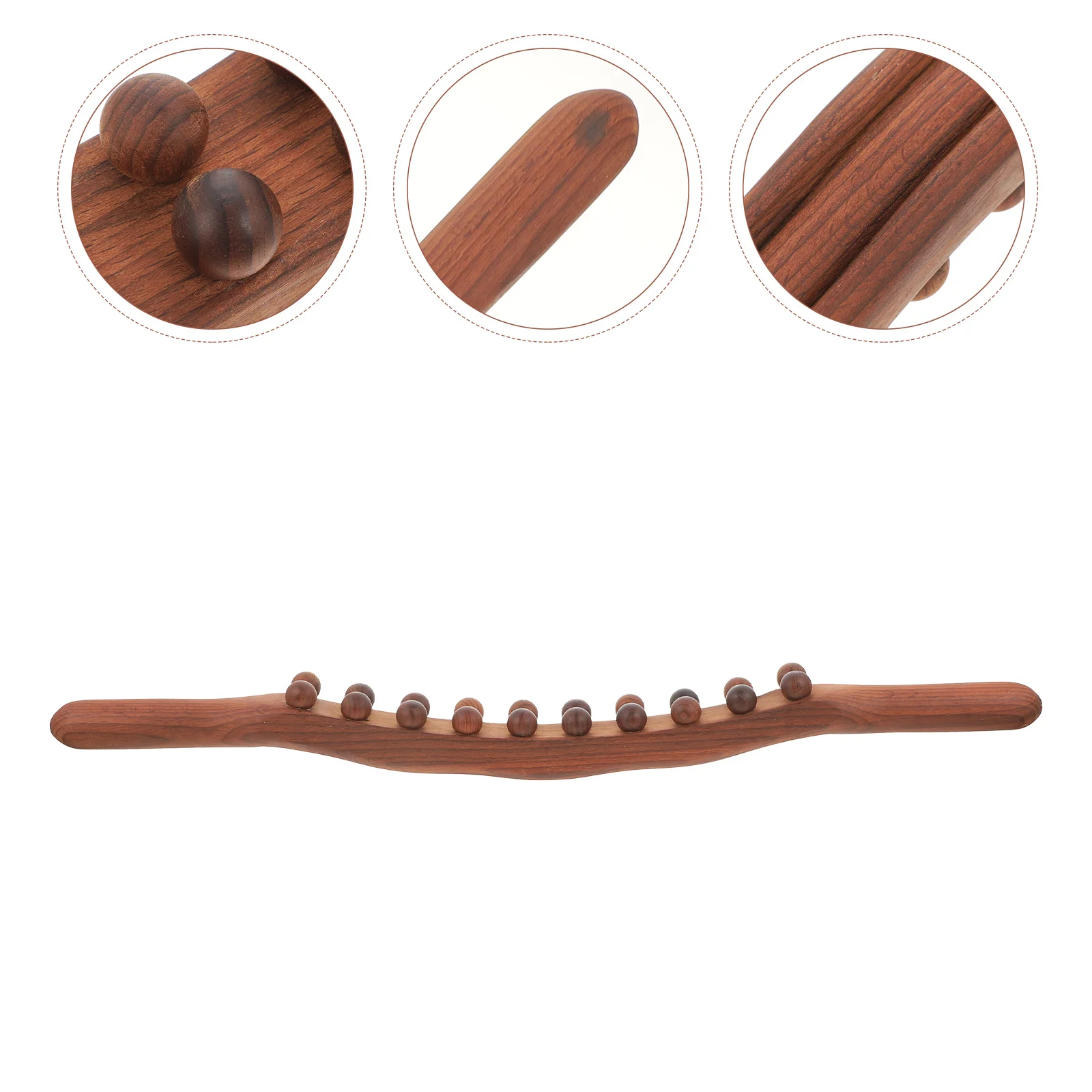 

Wood Massage 20 Beads Round Roller for Back Shoulder Neck Muscles Meridian Treatment Portable Rolling Bead Massager Massager