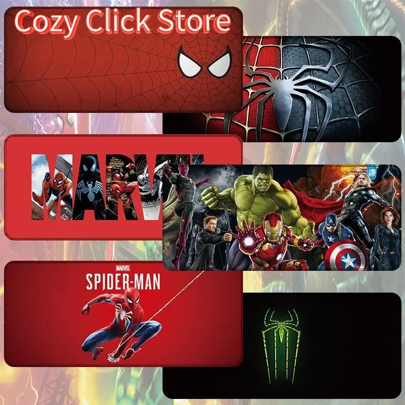 

Spider-man Print Gaming Mouse Pad Mousepad Large Laptop Keyboard Non-Slip Rubber Base Edges for Home Office