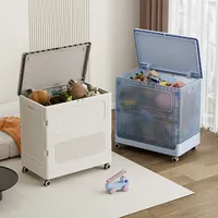 Thinning Home With Wheel Storage Box Plastic Children's Clothes Finishing Box Living Room Snacks Children Toy Storage Basket