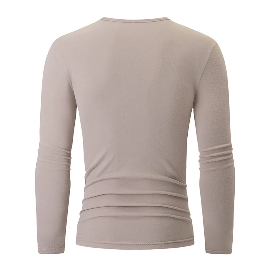 1/2/4-teiliges Set aus lässigen warmen Unterwäsche-Set für Herren und Teenager im Herbst/Winter, bequemes Sport-Langarmshirt mit dicker Basis – Detail 7