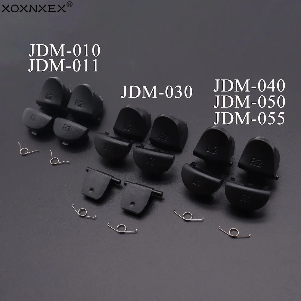 1세트 L1 R1+L2 R2 트리거 게임패드 버튼 + 스프링 교체 부품 소니 PS4 JDM 001 011 030 040 050 055 컨트롤러용