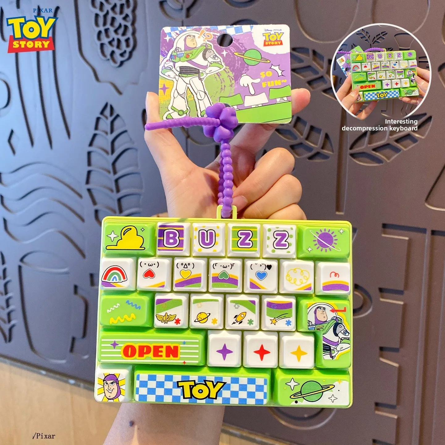 Toy Story 5 Woody Bag Charm Mini Keyboard Keycap Buzz Lightyear Design Portable Finger Press Stress Relief Toy Funny Gifts - view 5