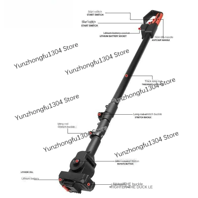 Electric High Branch Saw Lawn Mower Extended Telescopic Rod High Altitude Branch Pruning Shear Multi Functional Electric Gardena