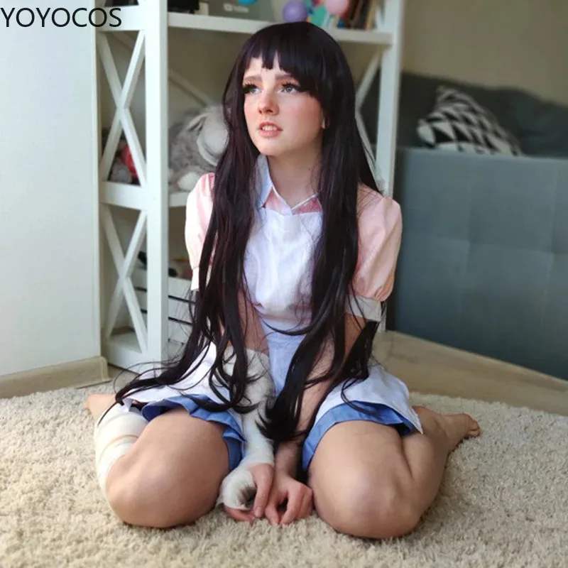 Yoyoocos danganronpa dangan ronpa 2 mikan tsumiki cosplay traje halloween carnaval festa traje bonito uniforme conjuntos vestido mulher