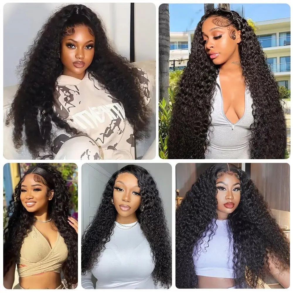 Бразильские пучки натуральных волос с глубокими волнами, 100% необработанные глубокие вьющиеся человеческие волосы, 1/3/4 пучка человеческих волос с глубокими волнами, натуральный черный