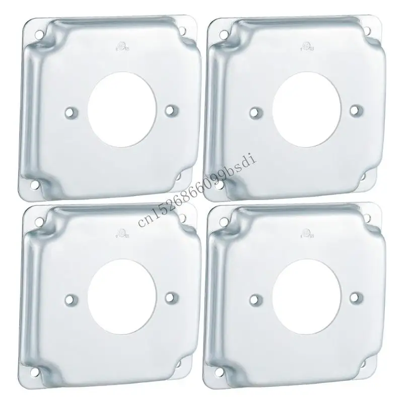 

11UA 4 Pack Sturdy Galvanized Alloy Electrical Box Covers for 4Inch Square Outlet Enclosures Junction Box Safety Protective