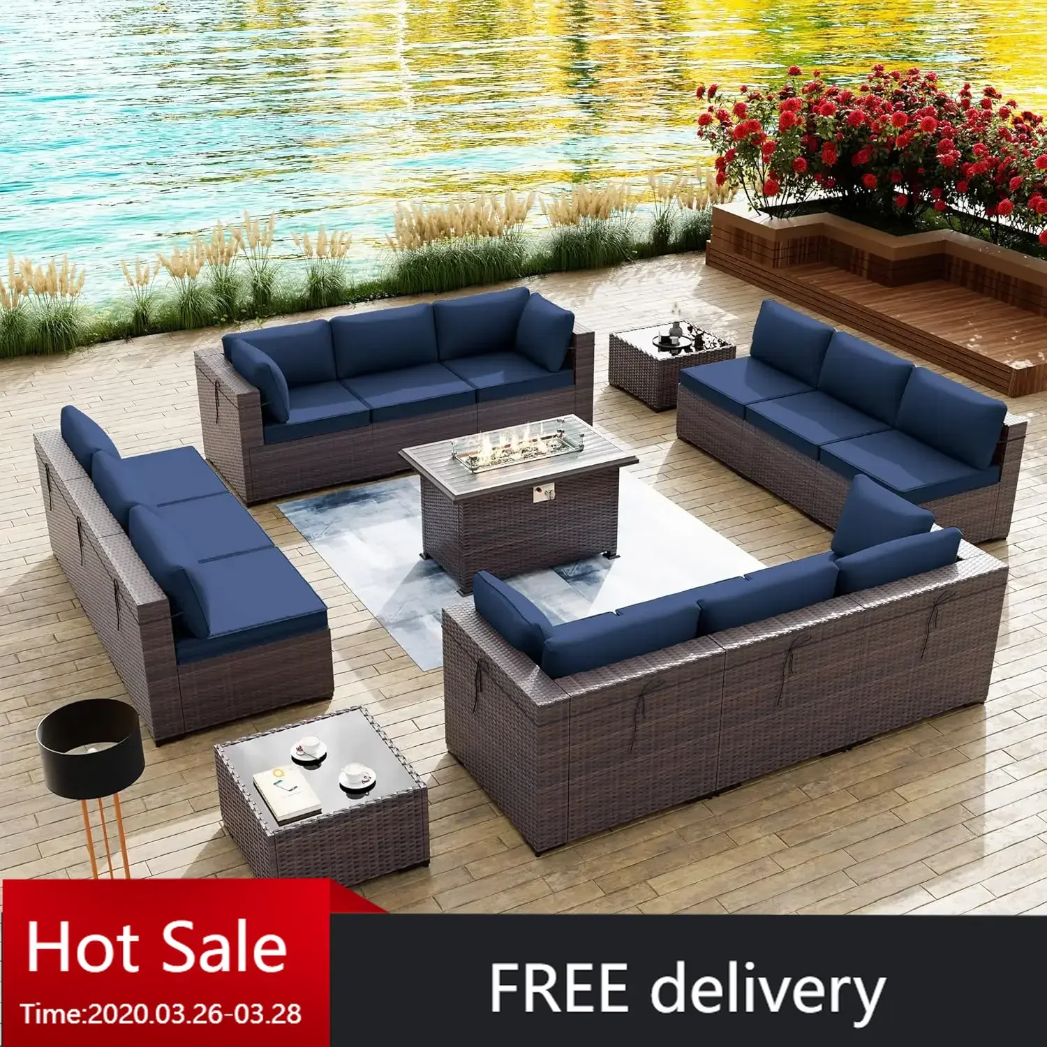 15PCS Outdoor Patio Furniture Set w/43