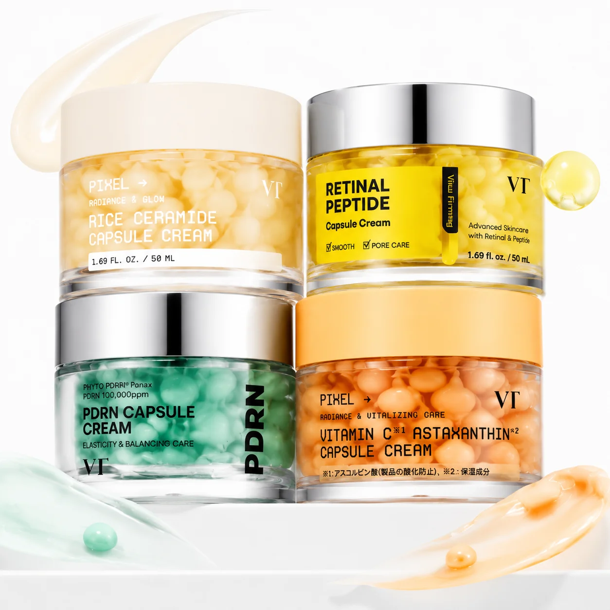 Image of VT Feuchtigkeitsspendende Kapselcreme Reis Retinal PDRN Leuchtende Hydratisierende Straffende Glättende Poren-Ausgleichende Gesichtspflege Hautpflege