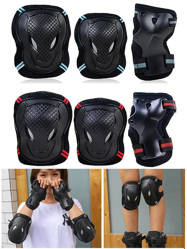 AliExpress SPOSAFE 6PCS Kids Teens Adults Knee Pads Elbow Pads Wrist Guards Safety Protective Gear Set for Skateboard Cycling Riding Roller Skating