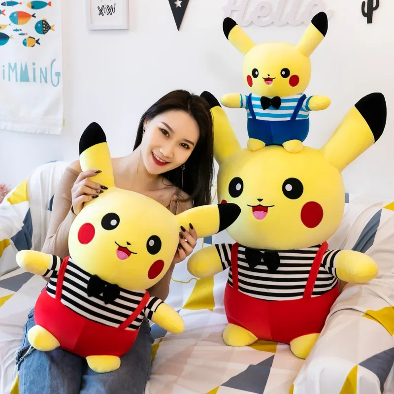 80cm Big Size Kawaii Pikachu Soft Plushies Cartoon Animation Pillow Soft Carrier Doll Room Decoration Children's Birthday Gift