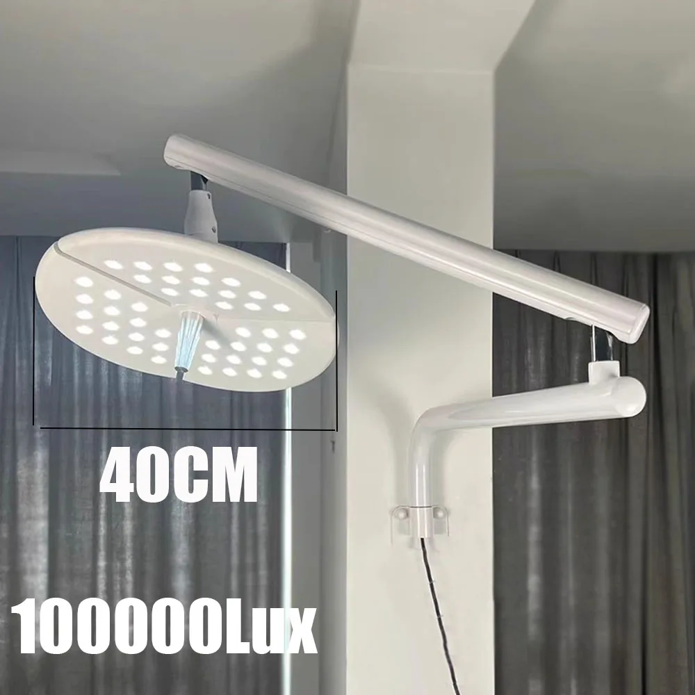 TDOUBEAUTY 60W Surgical LED Ceiling Light - 40cm Shadowless Lamp for Dental/Vet/OR with Large-Diameter Head (CE Certified)