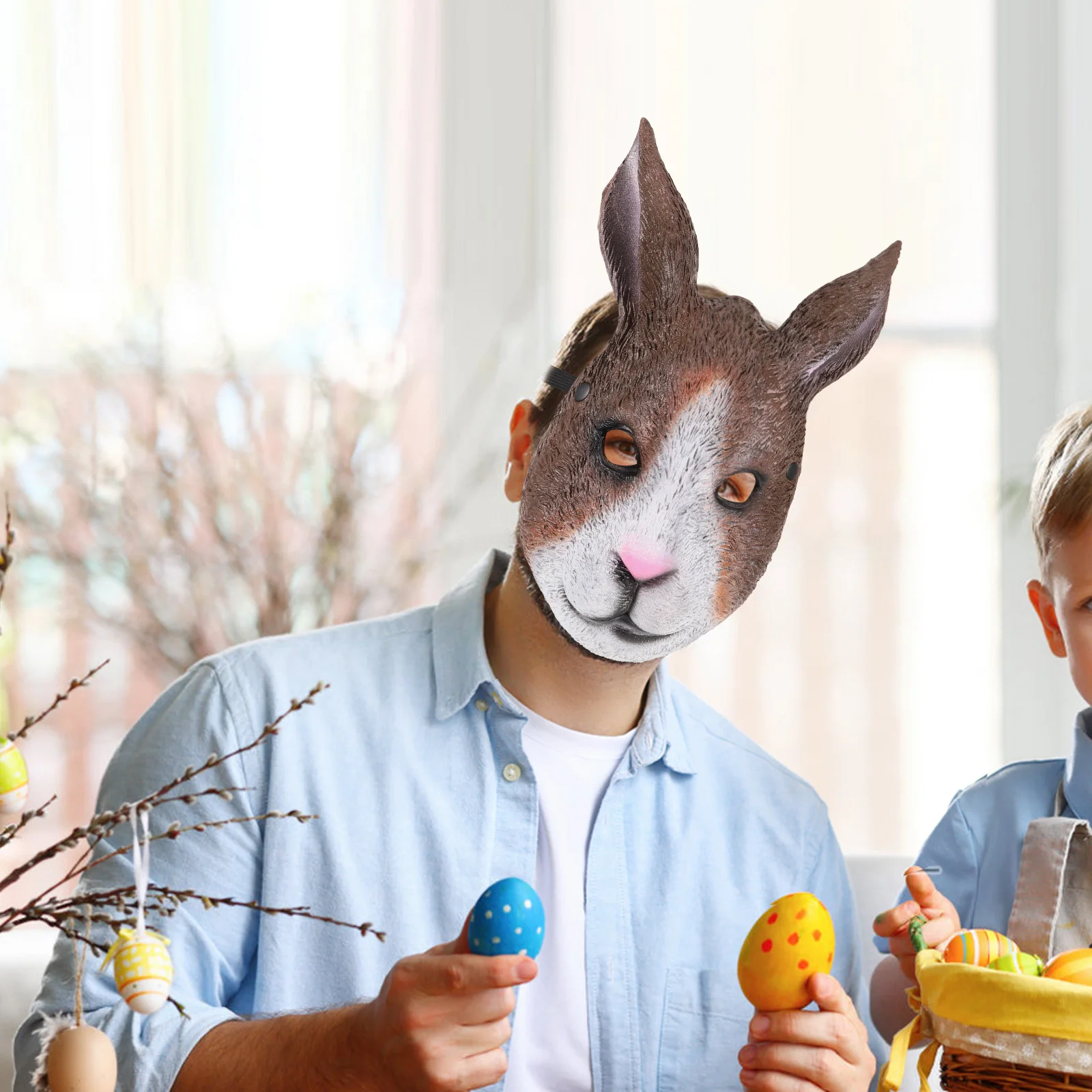 

1Pcs Retro Rabbit Mask Novelty Rabbit Shape PU Mask for Easter Festival Party Masquerade Costume Accessory Easter Masks