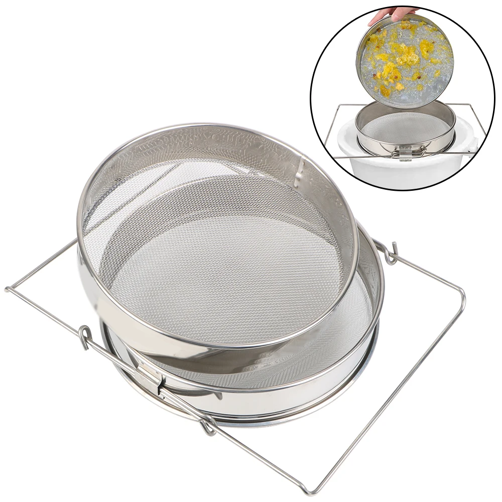 

Honey filter Garden Supplies Stainless Steel For Beekeeping Special Tools Beekeeping Net Impurity Filter Double sieve strainer