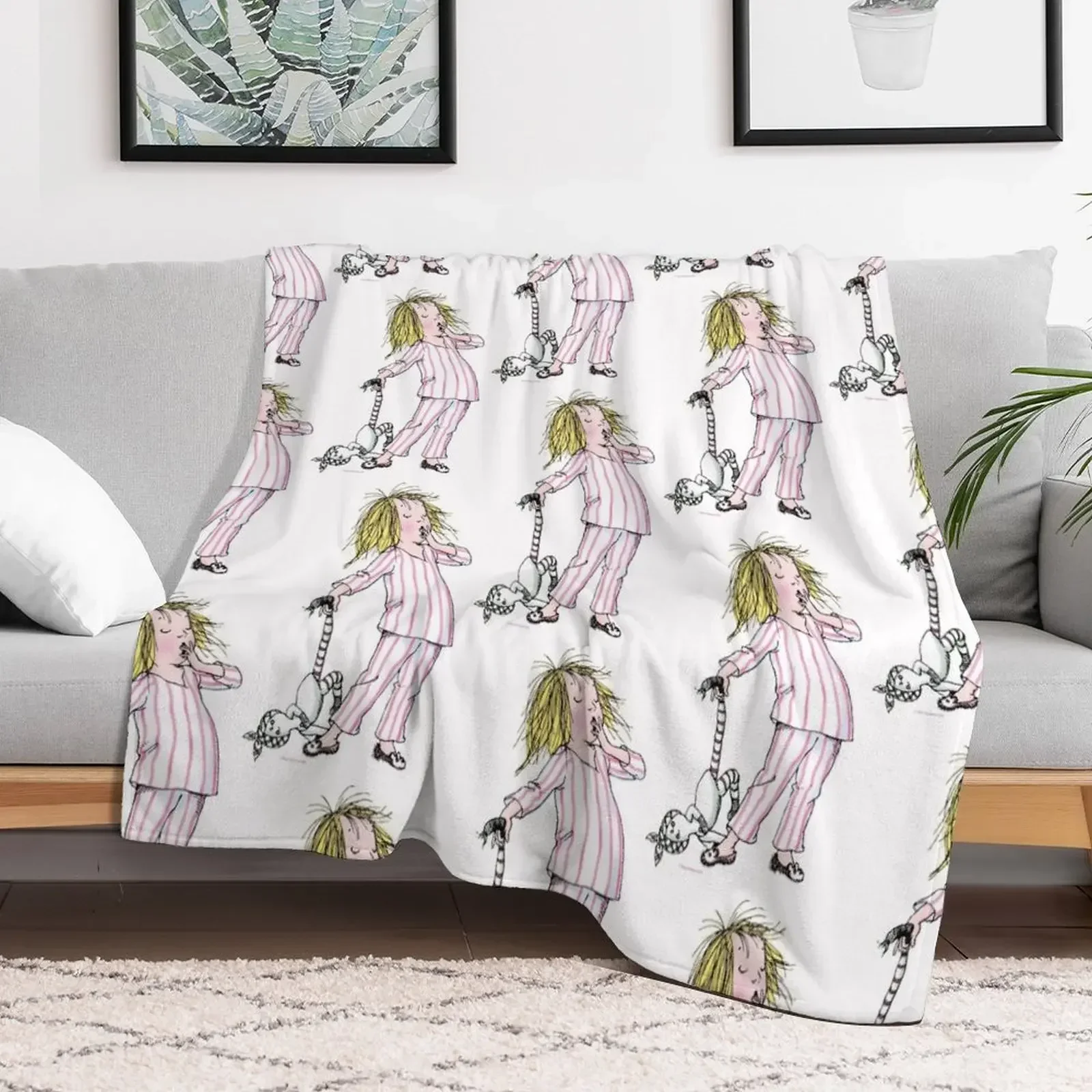 Yawning Eloise in her Pajamas Throw Blanket valentine gift ideas Decorative Sofa Blankets