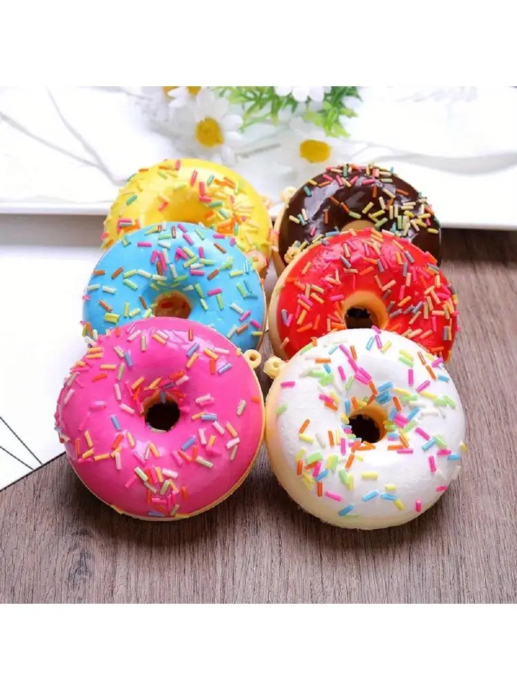 1/6pcs Donut Imitation Dessert Food for Decoration Display Window Display, Kitchen Display Party Gift Decor Hanging Ornaments