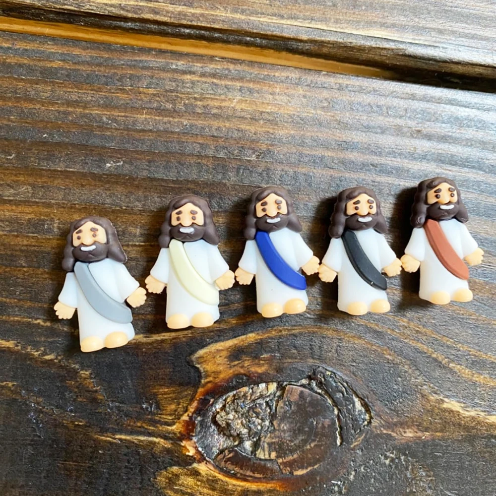 5/10pcs Bulk Mini Rubber Jesus Miniatures, Little Doll Figures, Micro Landscape Home Desk Party Favors DIY Craft Decoration