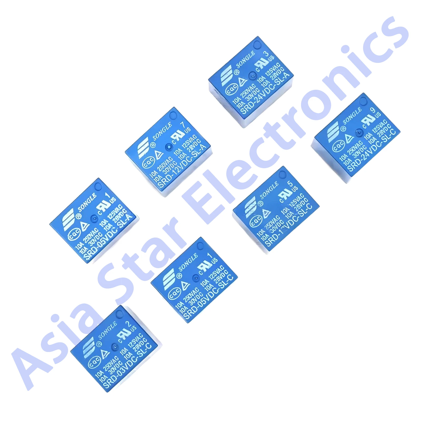 5PCS/Lot Relays SRD-03VDC 05VDC 06VDC 09VDC 12VDC 24VDC 48VDC-SL-C 3V 5V 6V 9V 12V 24V 48V 10A 250VAC 5PIN T73