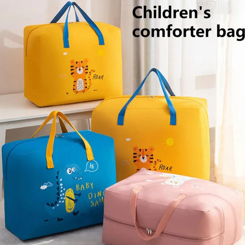 Cute Kindergarten Quilt Storage Bag Portable Children Luggage Moving Packing Bag for Clothing Organization Home Use