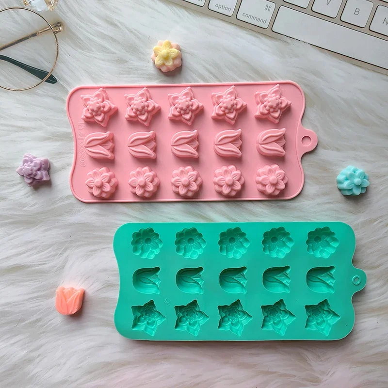 

Flower Shaped Silicone Mold DIY Cake Decoration Chocolate Candy Ice Cream Kitchen Baking Tool