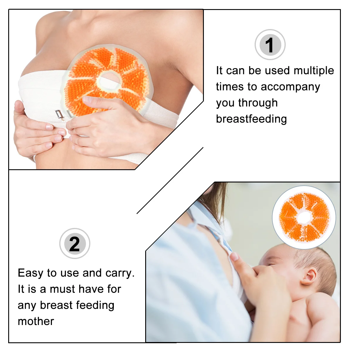 2 pçs pacotes de gel de mama pacote de gelo almofadas de enfermagem terapia quente fria amamentação alívio da dor reforço terapia almofadas