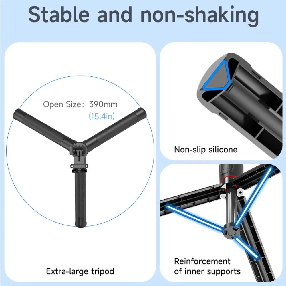 Roreta 1.7m Scalable and Foldable Desktop for iPhone Phone Stand Xiaomi Stand Wireless Selfie stick Tripod with Remote Control