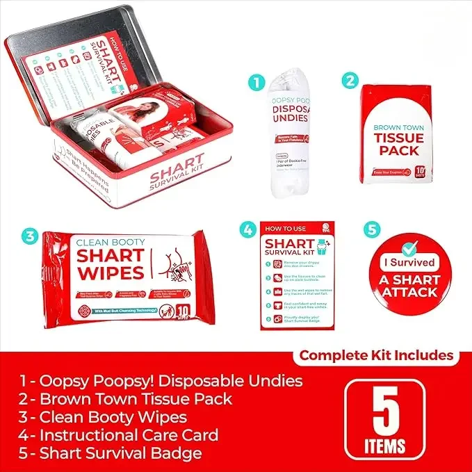 Neuartiges Survival-Set, lustiges Geschenk, tragbares Notfall-Set, humorvolles Scherzartikel-Set, Geschenk in einer Blechdose für Freunde, ideal für Feiertage und Partys. – Detail 7