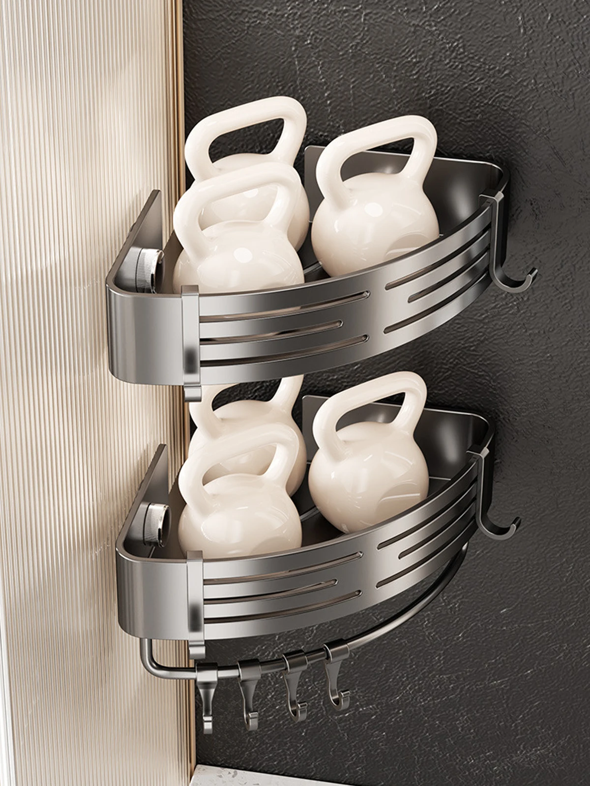 Shower Corner Rack Bathroom Shelf Wall Mounted for Shower Shampoo Bottle Orangizer Storage Punch-free Bathroom Accessories - view 6