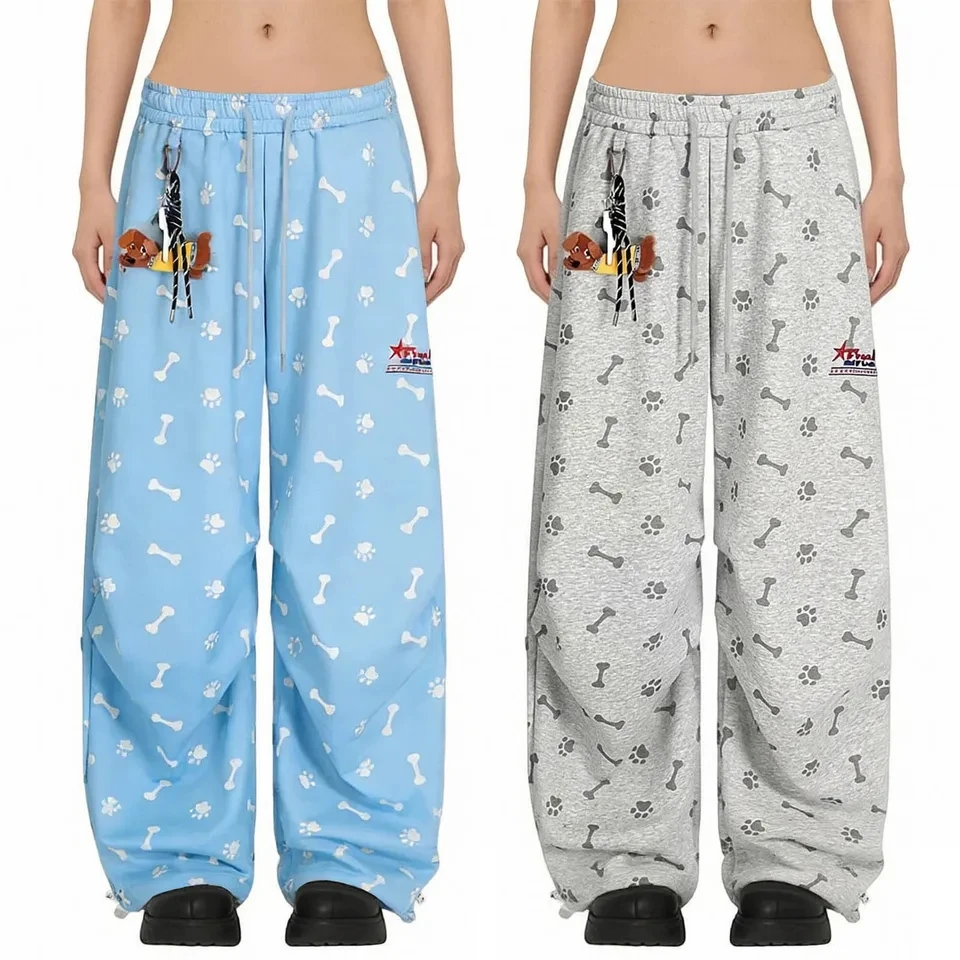Women Y2k Oversized Sweatpants Hop Wide Leg Pants Graphic Print Baggy Joggers Streetwear Harajuku Casual Sports Trousers