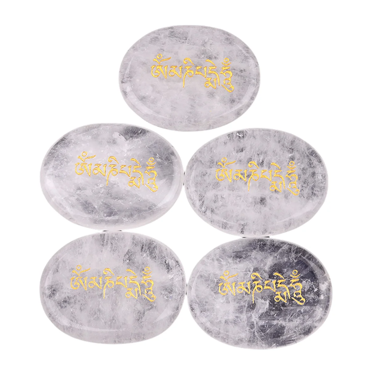 Quartz Crystal Oval 35X45MM Elliptical Special Exquisite Text Laser Engraved Stone Tray Pocket   Jewelry for Gifts