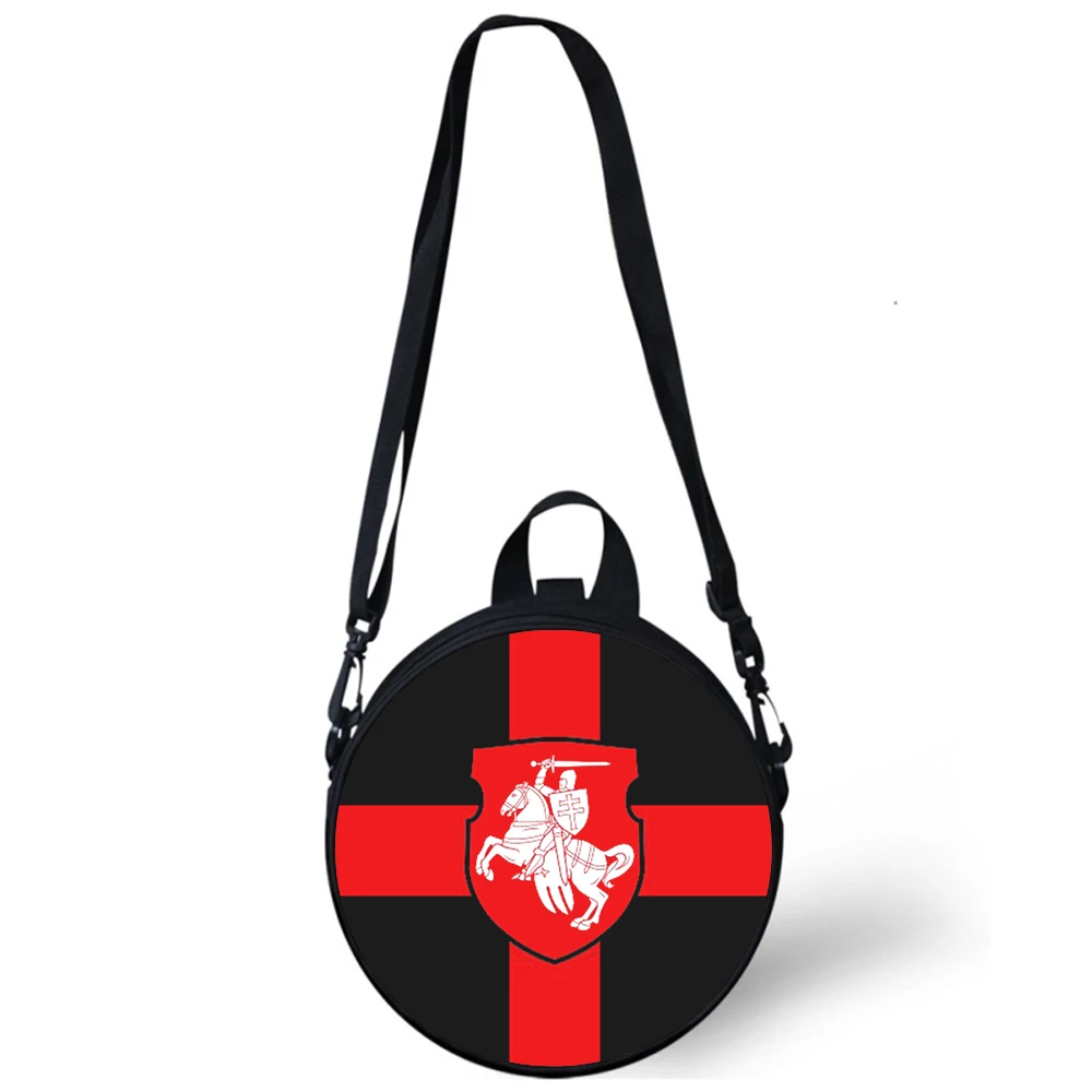 Republic Belarus National flag Child kindergarten Bag Crossbody Shoulder Bags For School Women Mini Round Bagpacks Rugtas Bag