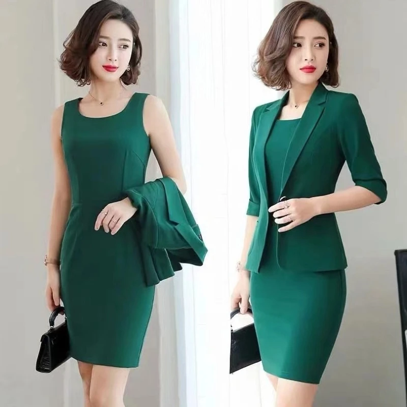 Fashion Women's Set Spring and Autumn Korean Version Temperament High-end Dress Elegant Women's Two-piece Set